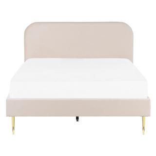 Beliani Letto con rete a doghe en Velluto Glamour FLAYAT  