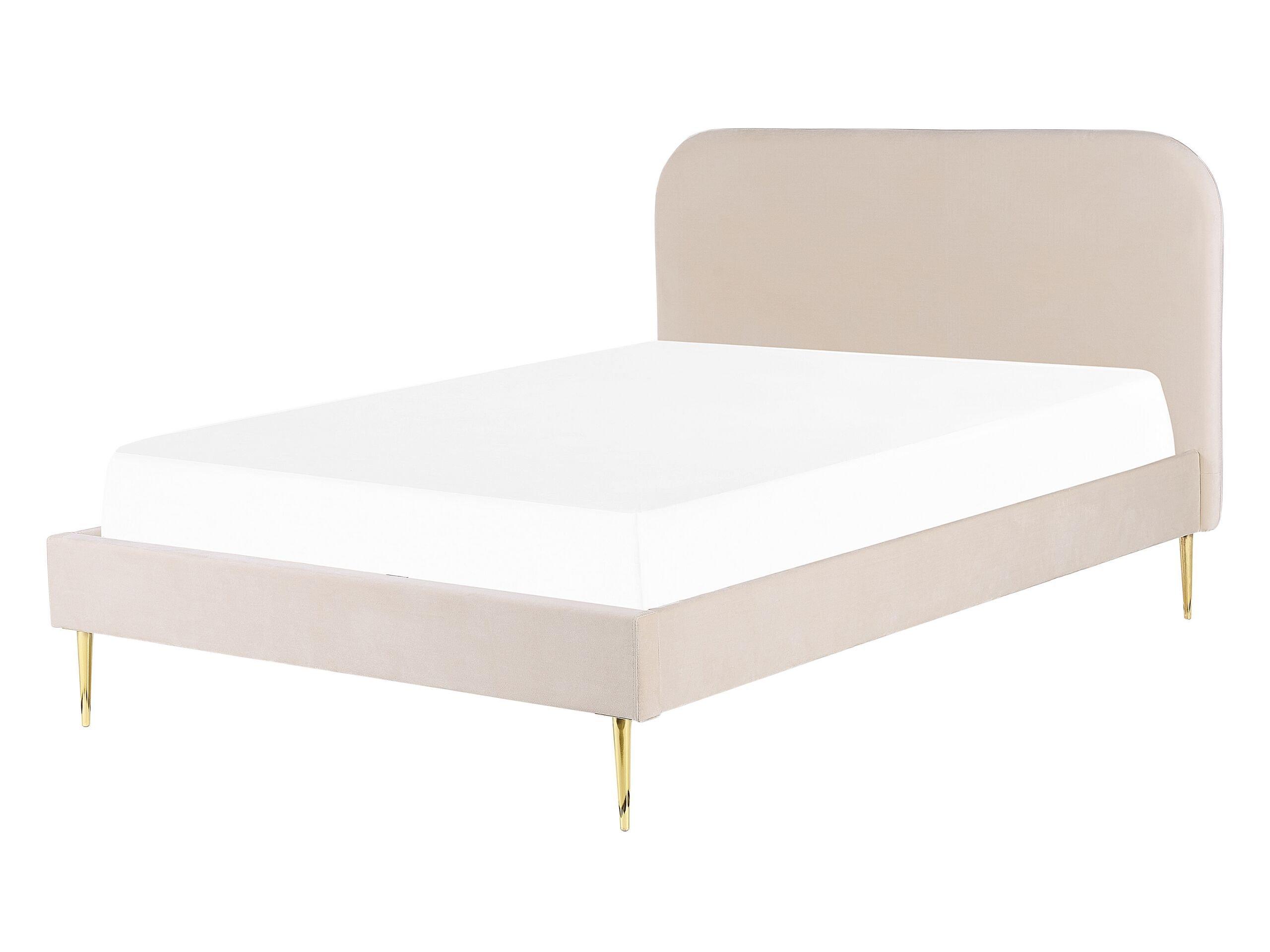 Beliani Letto con rete a doghe en Velluto Glamour FLAYAT  