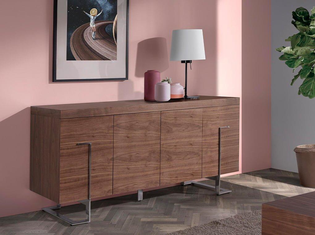 ANGEL CERDA Sideboard aus Nussbaum und Stahl  