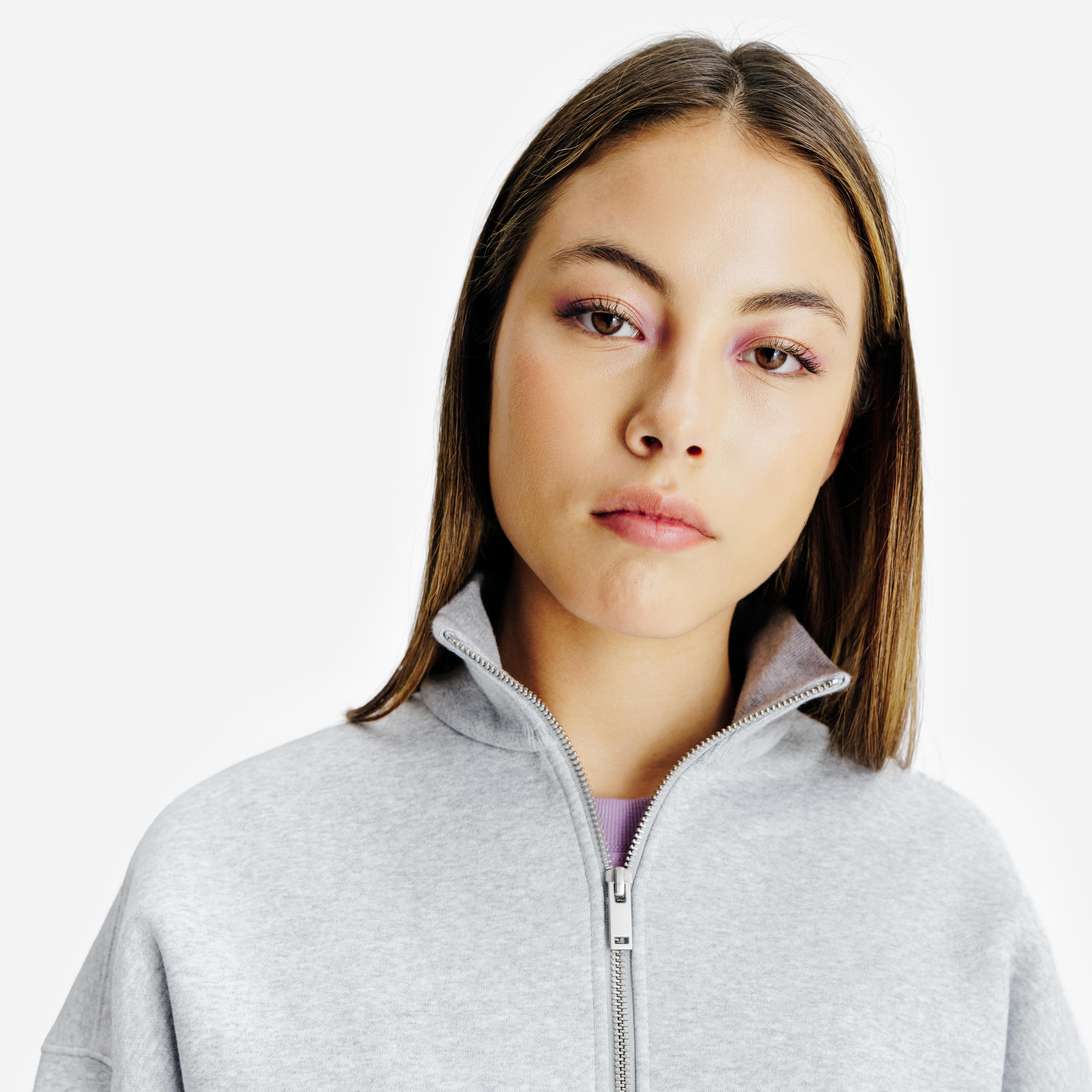 DECATHLON Sweat-shirt col zippé coton  