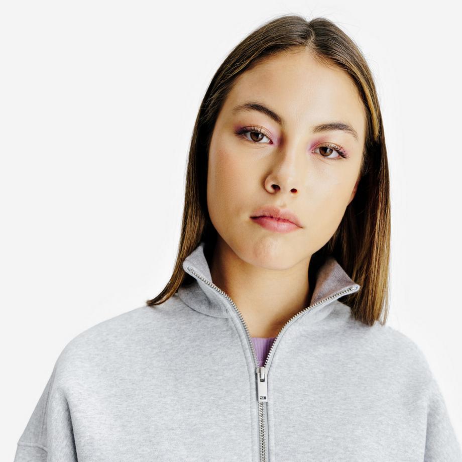 DECATHLON Sweatshirt mit Reissverschlusskragen Baumwolle  