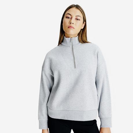 DECATHLON Sweat-shirt col zippé coton  