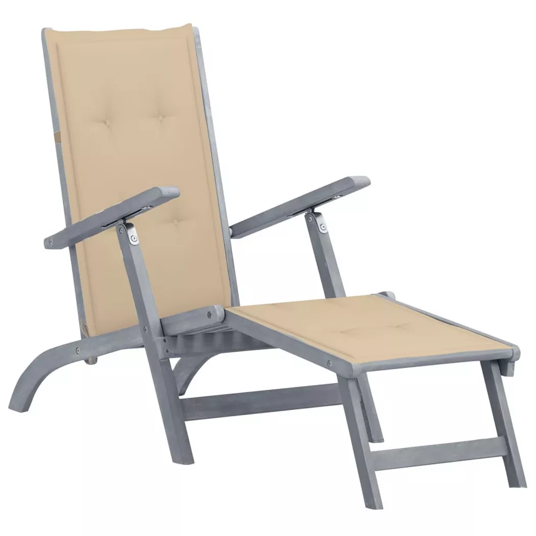 VidaXL - Liegestuhl akazienholz, One Size, Grau