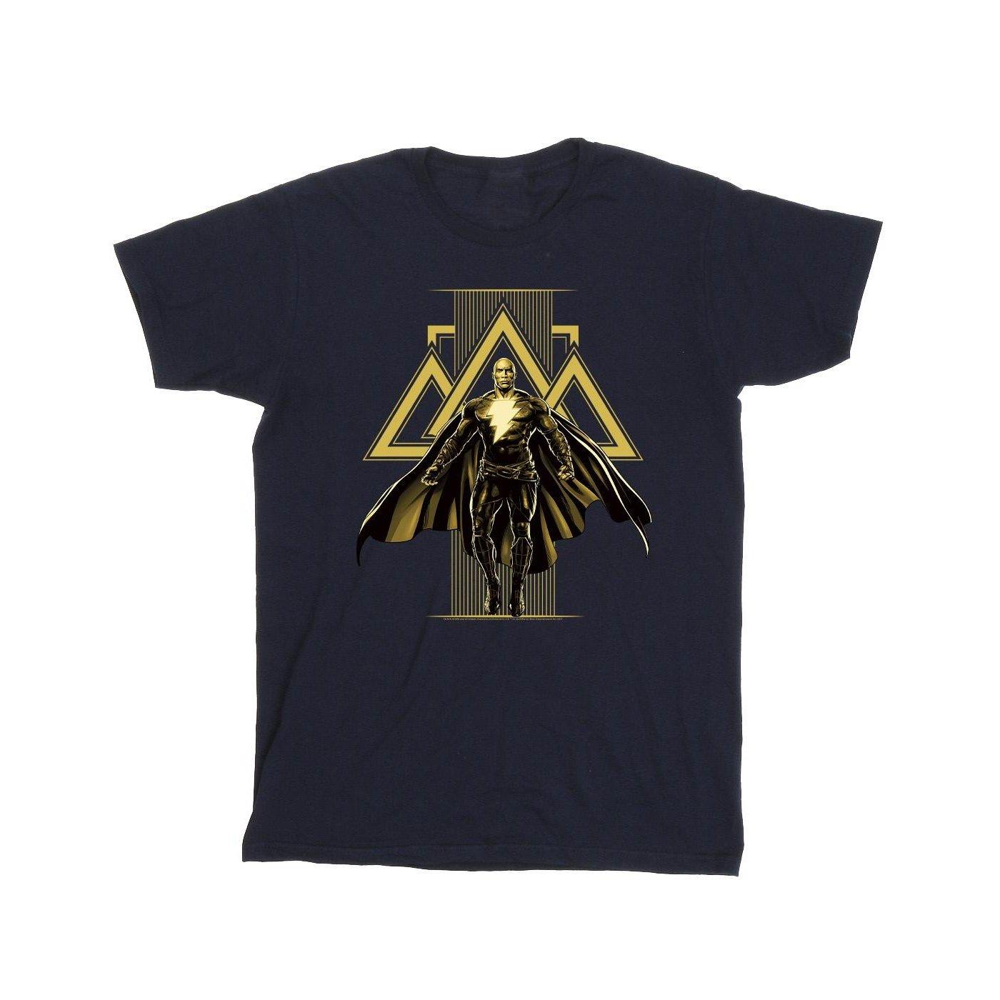 Image of Black Adam Rising Golden Symbols Tshirt Herren Marine S