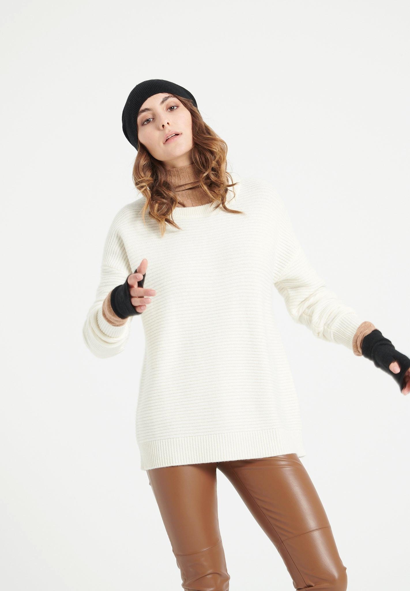 Image of Lilly 30 Pullover Rundhalsausschnitt 4 Fäden - 100% Kaschmir Damen Offwhite M