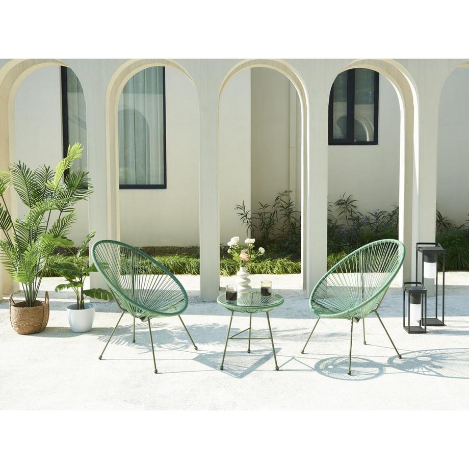 Vente-unique Gartentisch - Polyrattan - Kaki - ALIOS III von MYLIA  