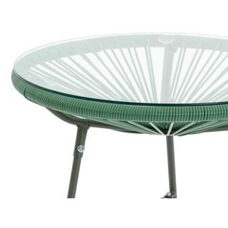 Vente-unique Table de jardin en fils de résine tressés - Kaki - ALIOS III de MYLIA  