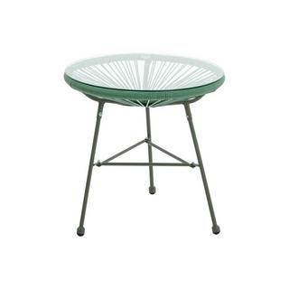 Vente-unique Table de jardin en fils de résine tressés - Kaki - ALIOS III de MYLIA  