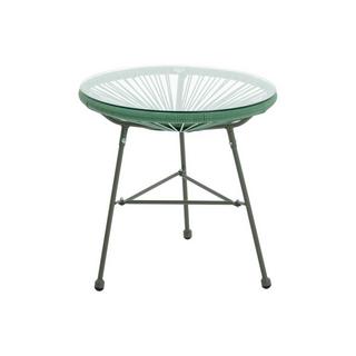 Vente-unique Table de jardin en fils de résine tressés - Kaki - ALIOS III de MYLIA  