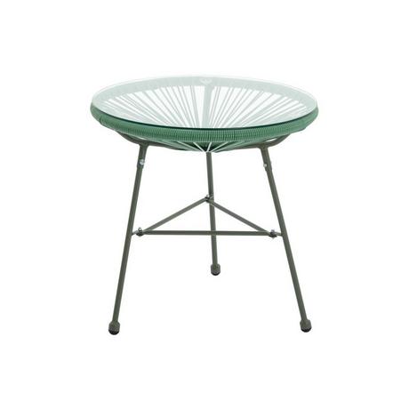 Vente-unique Table de jardin en fils de résine tressés - Kaki - ALIOS III de MYLIA  
