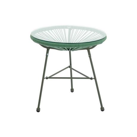 Vente-unique Table de jardin en fils de résine tressés - Kaki - ALIOS III de MYLIA  