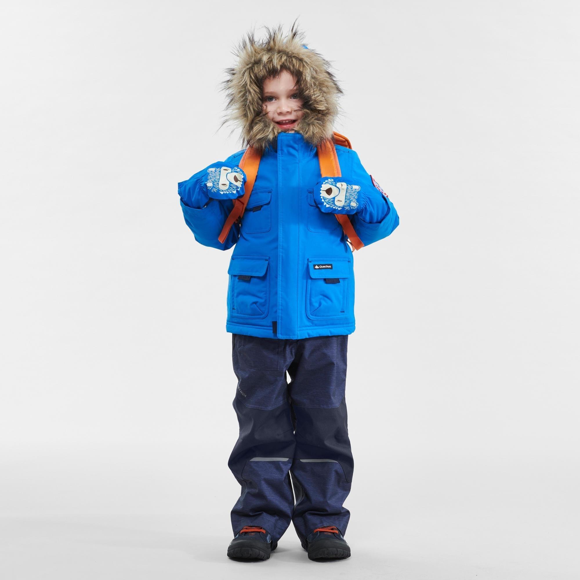 Image of Parka - Sh500 Unisex Blau Bedruckt 113-122CM