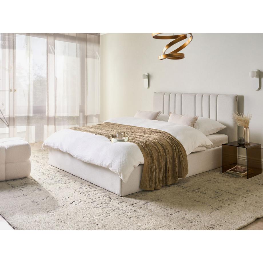 Beliani Bett mit Stauraum aus Stoff  TARASCON  