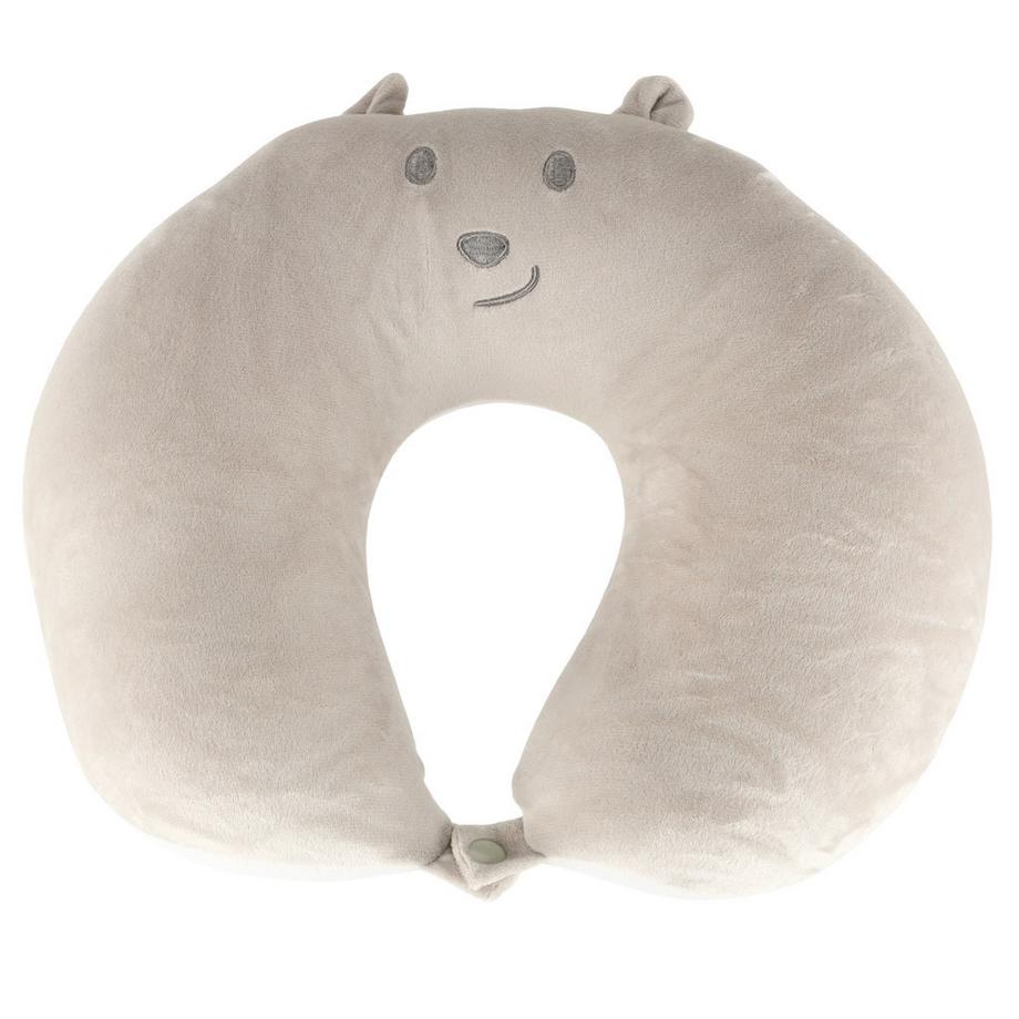 Northio Coussin de voyage 2 en 1 pour le cou, croissant, mascotte ours en peluche  