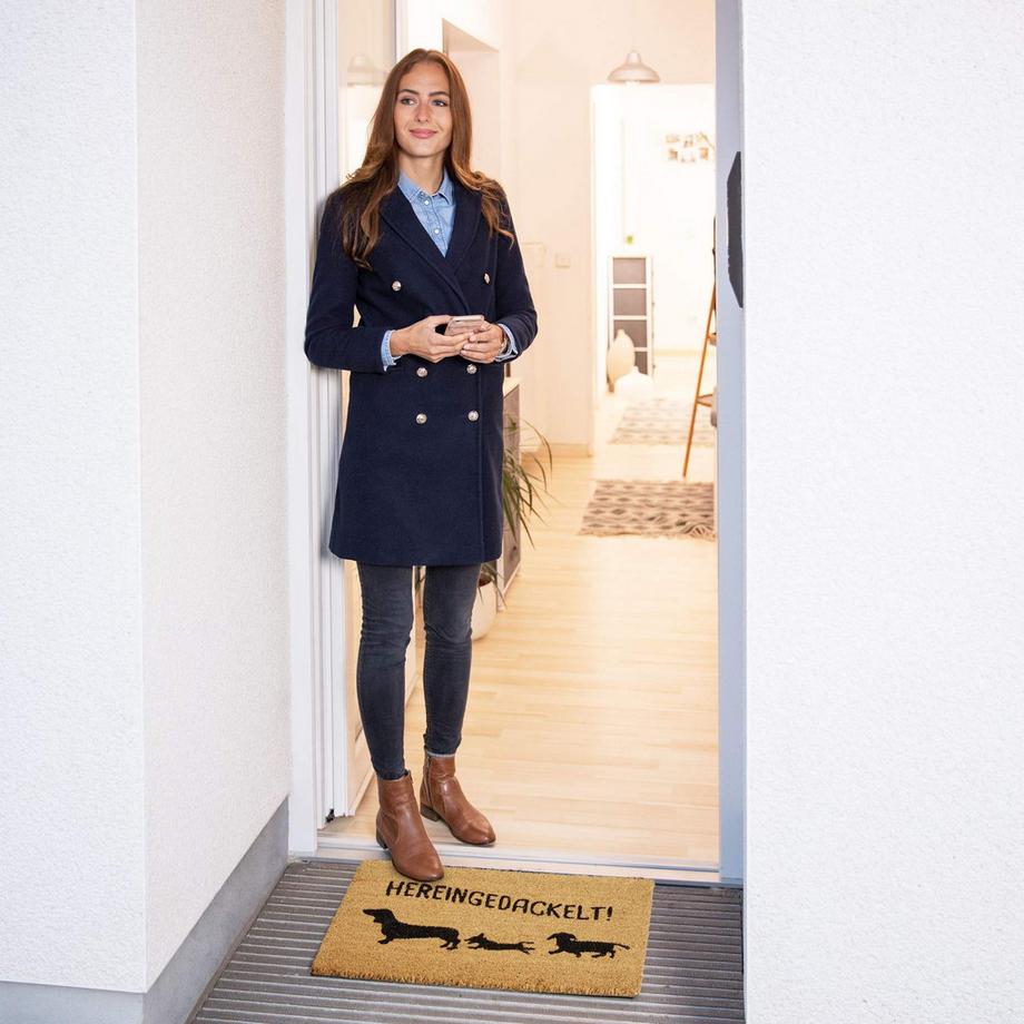 B2X Fußmatte aus Kokos Hereingedackelt  