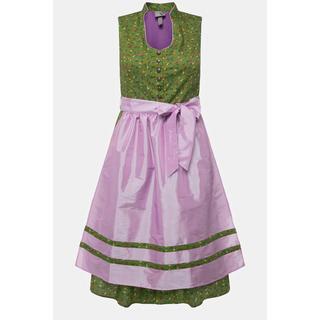 Ulla Popken  Dirndl, Blüten, Schmuckknöpfe, V-Ausschnitt, ärmellos 