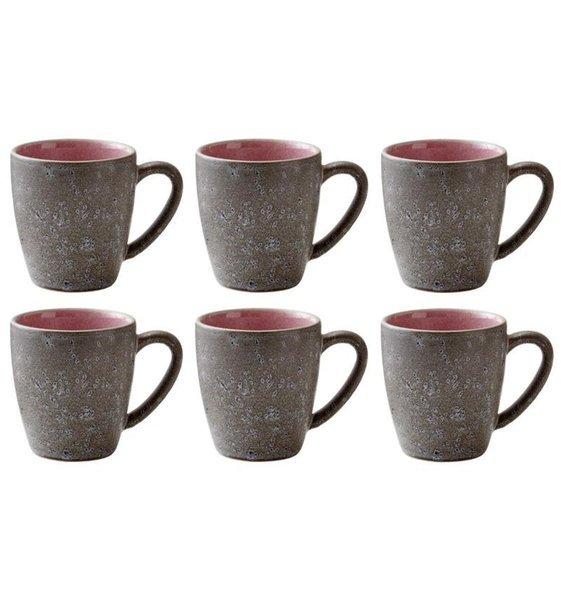 Image of Kaffeetasse 190 ml, 6 Stück, GrauPink Kaffeetasse 190 ml, 6 Stück, GrauPink