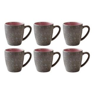 Bitz Kaffeetasse 190ml Grau/Pink 6 Stück, V: 190ml, H: 8cm, D: 6.8cm  