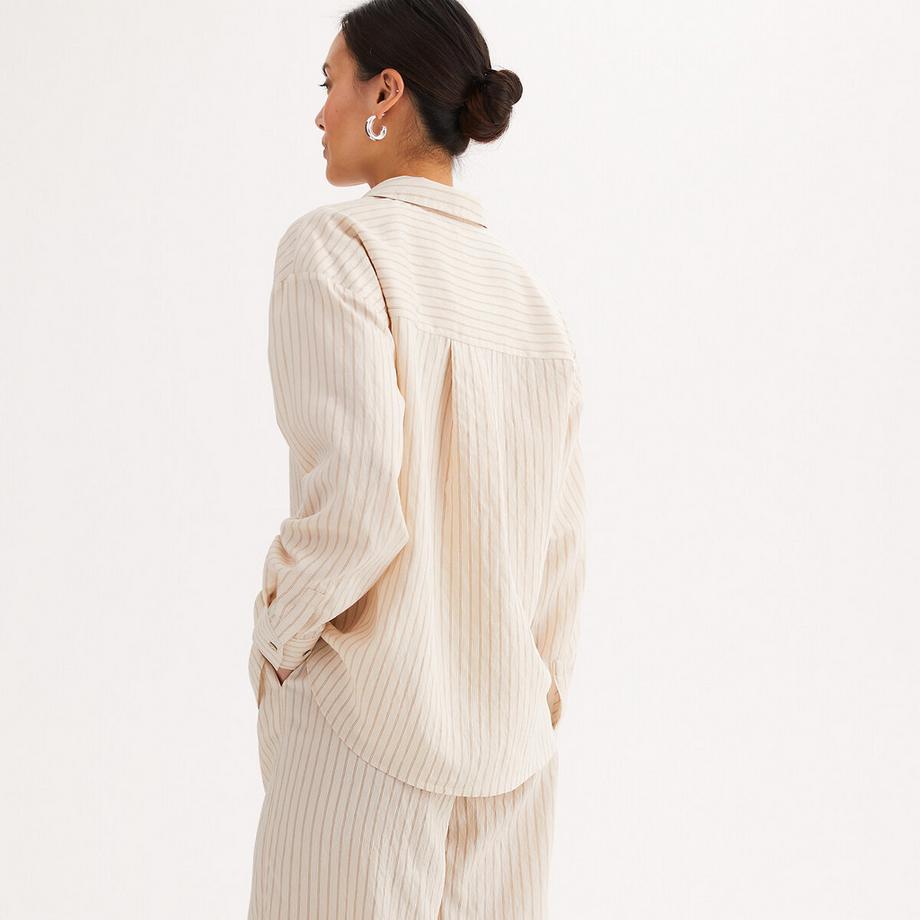 La Redoute Collections Chemise Rayée Seersucker Manches Longues  