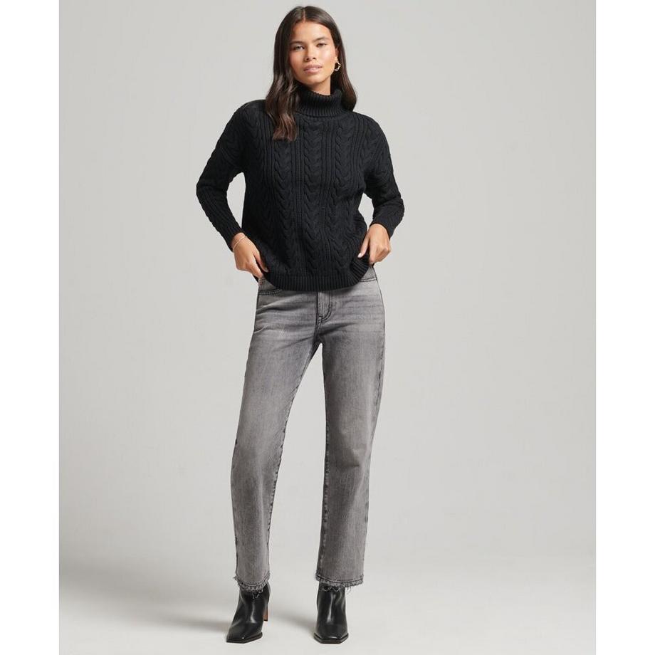 Superdry Maglione dolcevita con spalle scese e trecce  