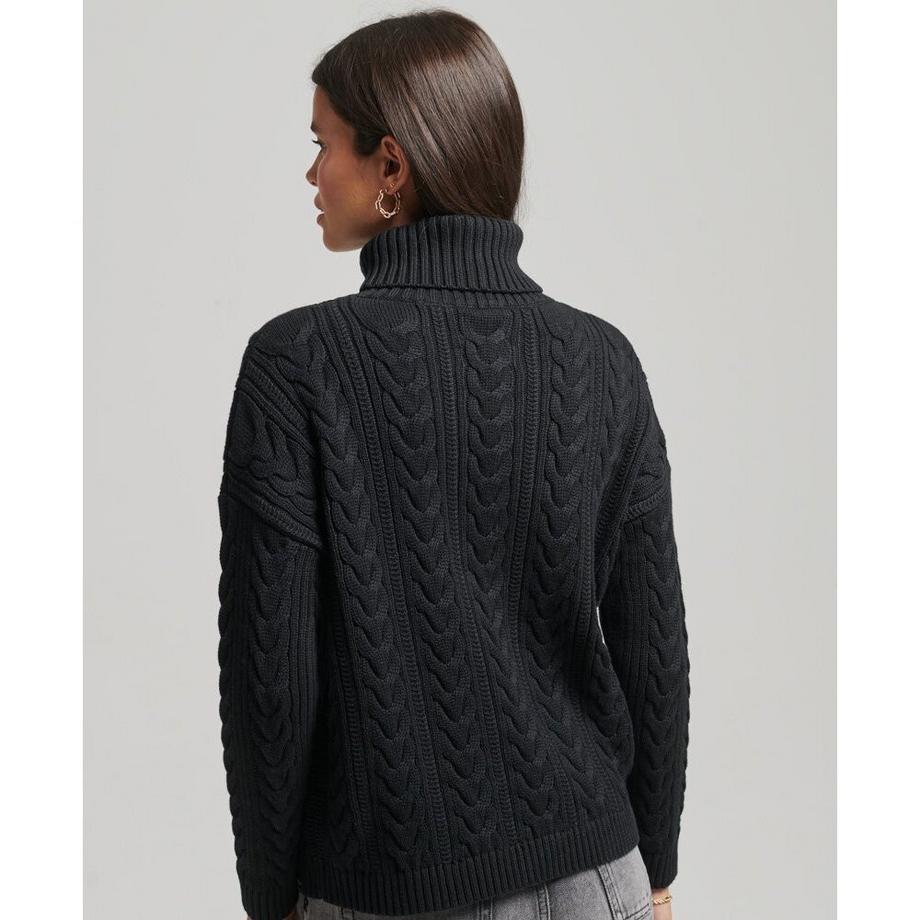 Superdry Maglione dolcevita con spalle scese e trecce  