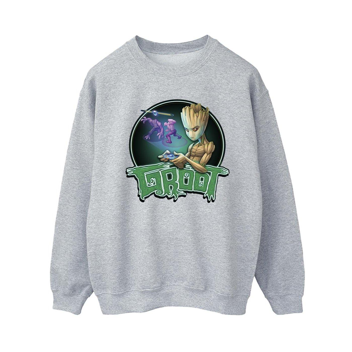 Image of Guardians Of The Galaxy Groot Gaming Ring Sweatshirt Damen Grau L