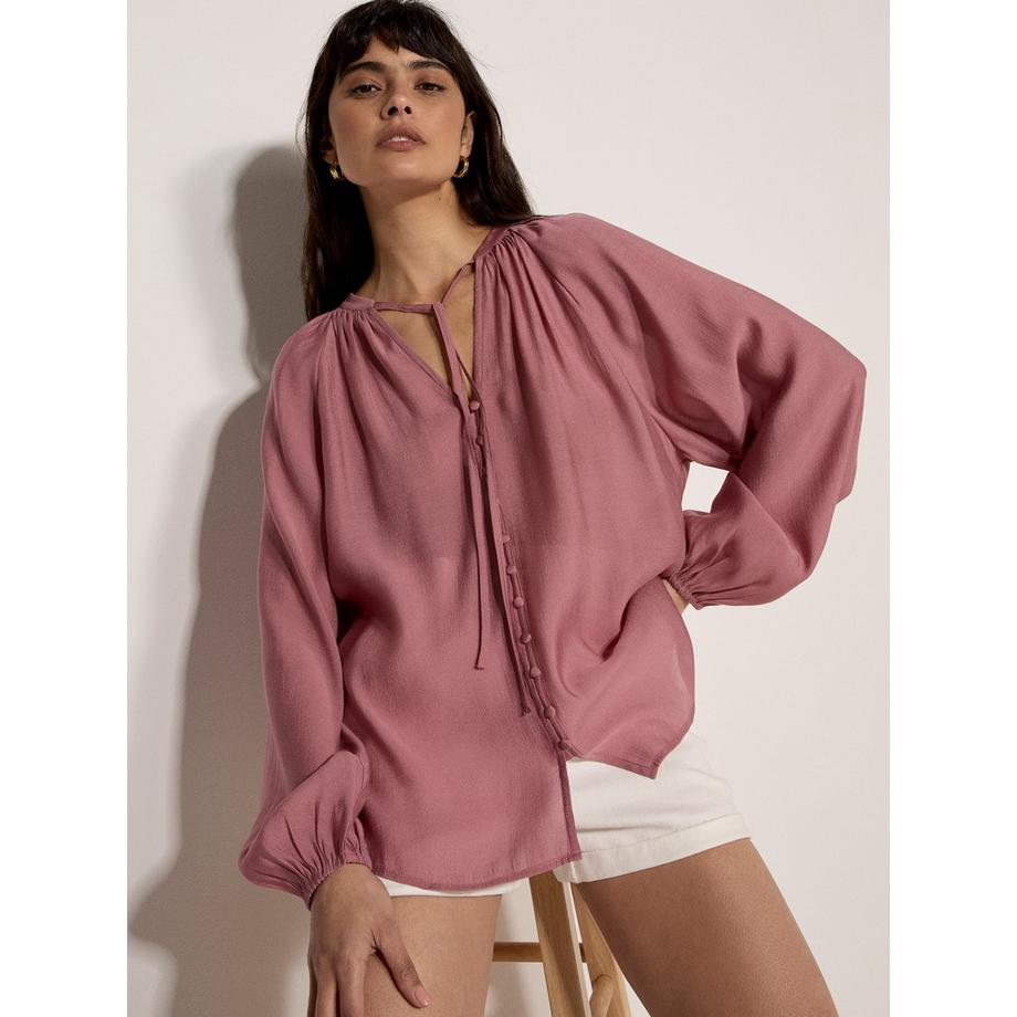APRICOT Leichte Bluse mit Ballonärmeln  