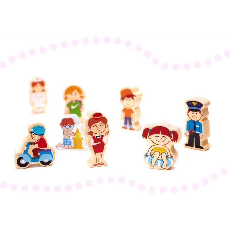 Gameloot  Bunte Holzklötze und Städtepuzzle - 120 Teile 