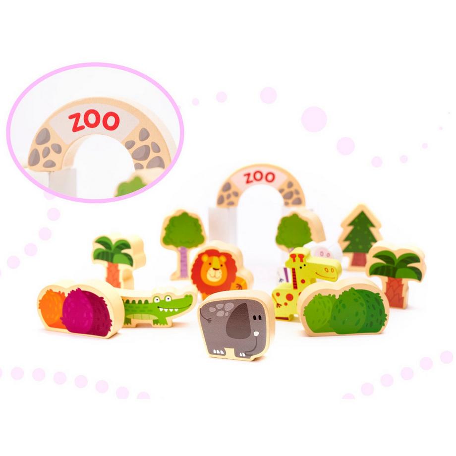 Gameloot  Bunte Holzklötze und Städtepuzzle - 120 Teile 