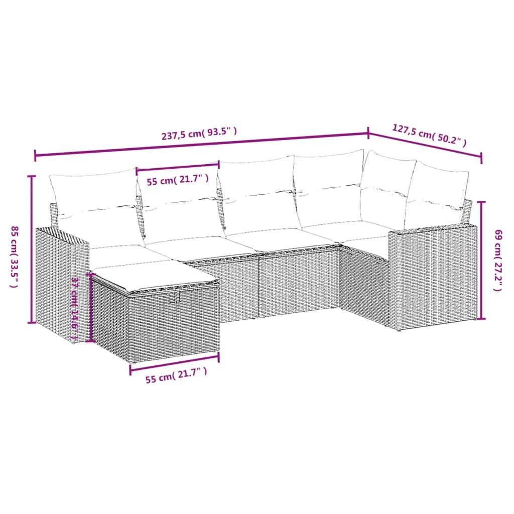 VidaXL Ensemble de canapés de jardin rotin synthétique  