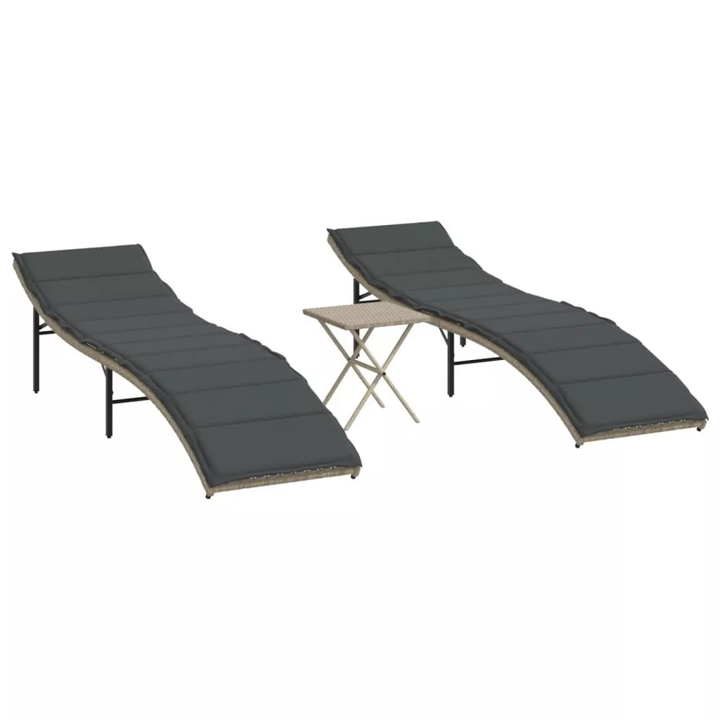 VidaXL - Sonnenliege poly-rattan, One Size, Grau