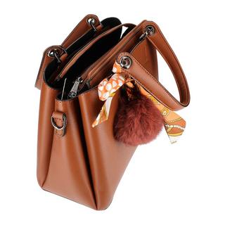 Gallantry  Borsa con foulard e pompon marrone 