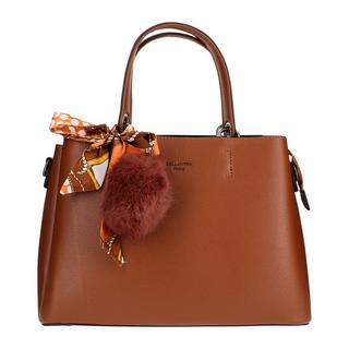 Gallantry  Borsa con foulard e pompon marrone 