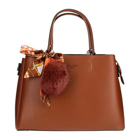 Gallantry  Borsa con foulard e pompon marrone 