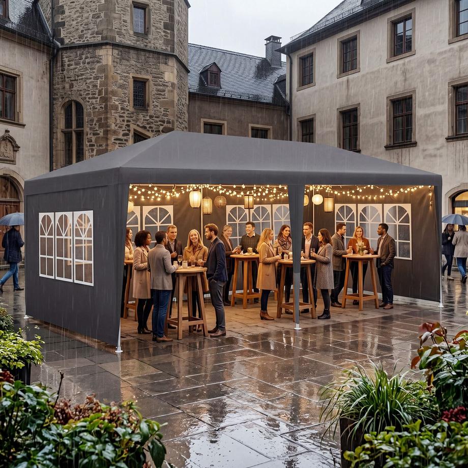 Tectake Pavillon NOVARA 6 x 3 m avec système d'emboîtement  