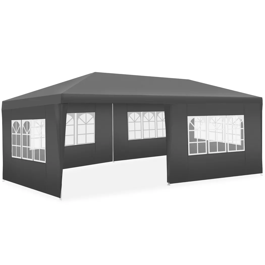 Tectake - Pavillon NOVARA 6 x 3 m avec système d'emboîtement, 300cm, Gris
