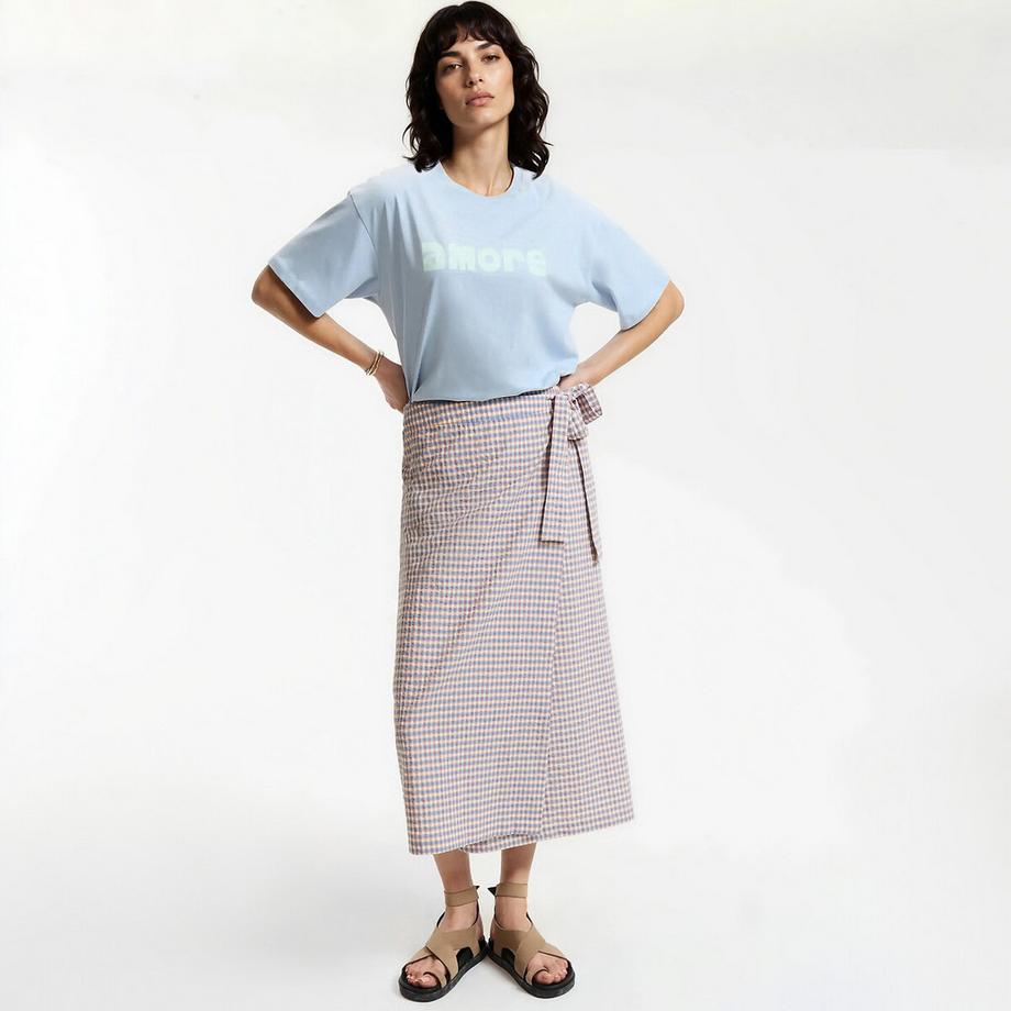 La Redoute Collections Jupe Portefeuille Longue Carreaux Vichy  