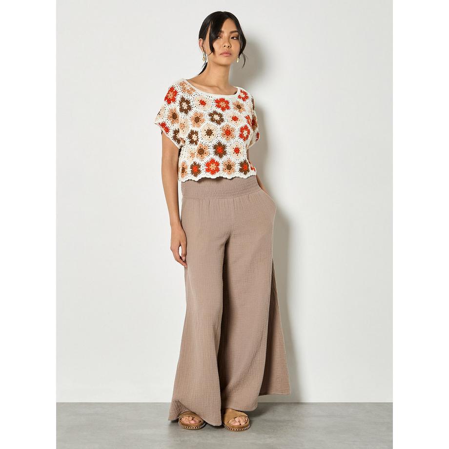 APRICOT Top Crochet Fleurs Hexagonales  