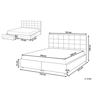 Beliani Letto contenitore en Poliestere Glamour ROCHELLE  