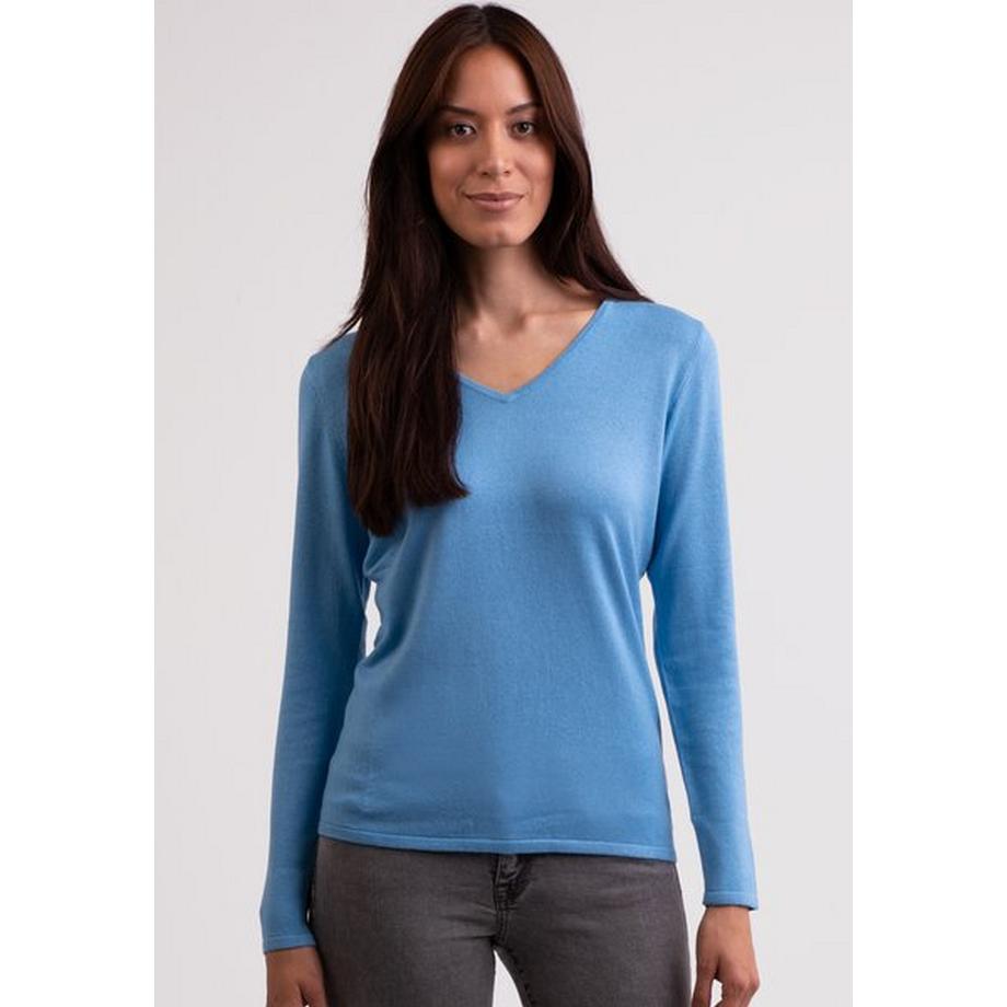CASH-MERE.CH Seide Kaschmir V-Ausschnitt Pullover  