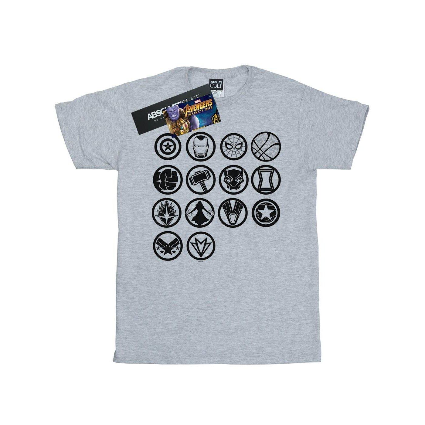 Image of Avengers Infinity War Icons Assemble Tshirt Herren Grau XXL