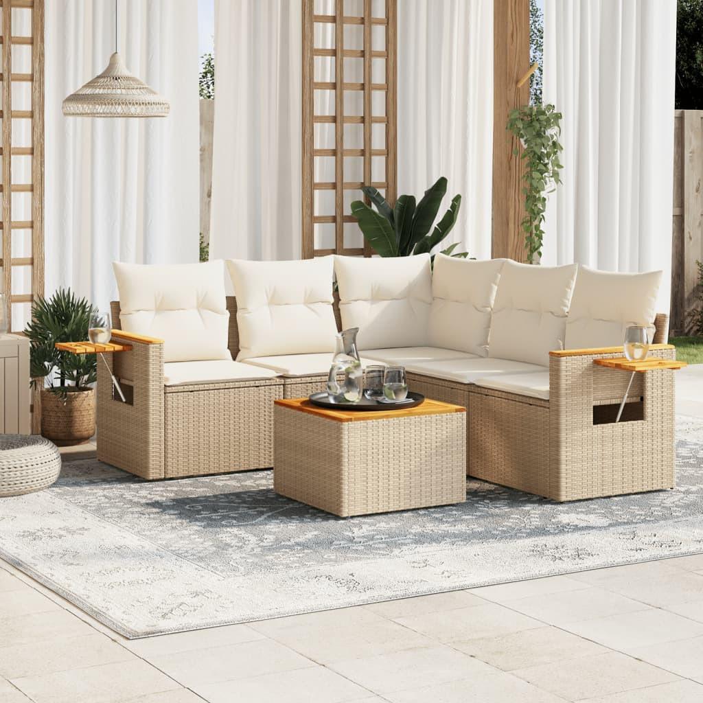 VidaXL set divano da giardino Polirattan  