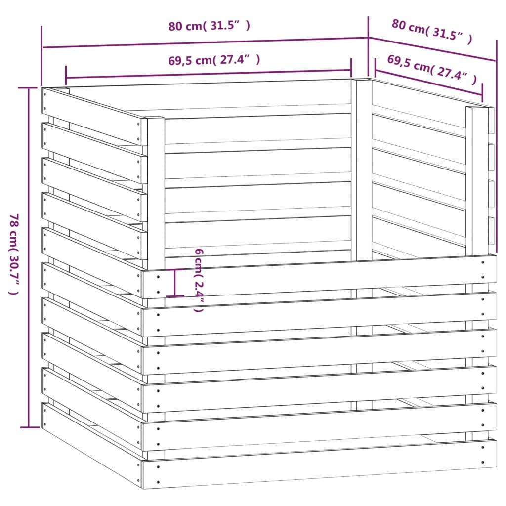 VidaXL  Composteur bois de pin 