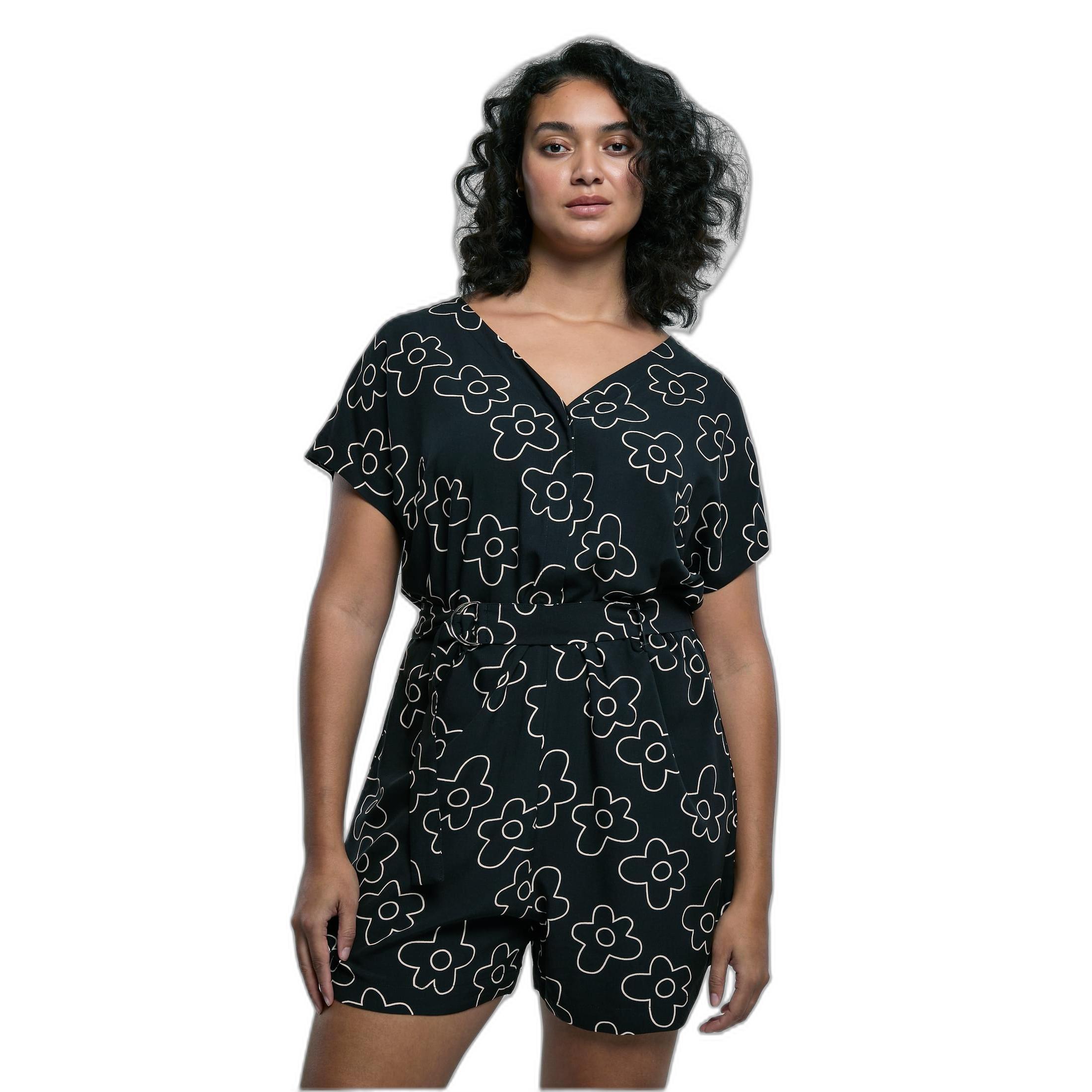 Image of Kurzer Einteiler Mit Gürtel Aus Viskose, Damen Unisex XL