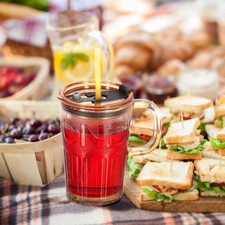 Northio 4er-Set Trinkgläser mit Henkel  