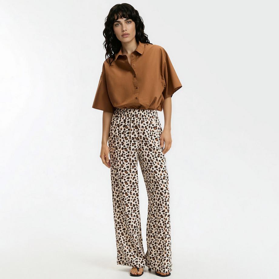 La Redoute Collections Pantalon Large Imprimé Léopard  