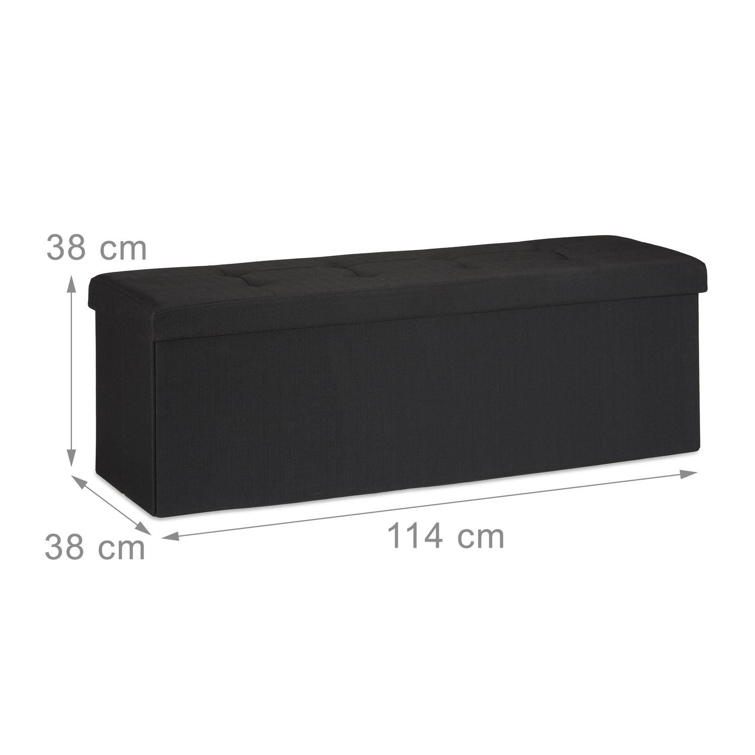 B2X Banquette de rangement pliable tissu lin  