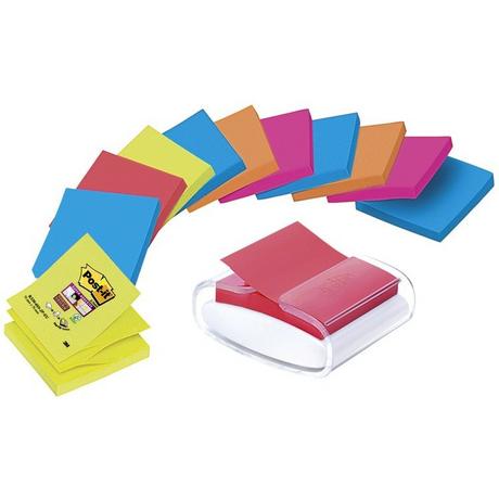 Post it POST-IT Super Sticky Dispenser 76x76mm PRO-W12N 5 Farben 12x90 Blatt  