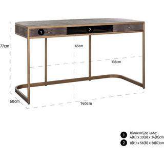 mutoni Schreibtisch Classio gold 140  