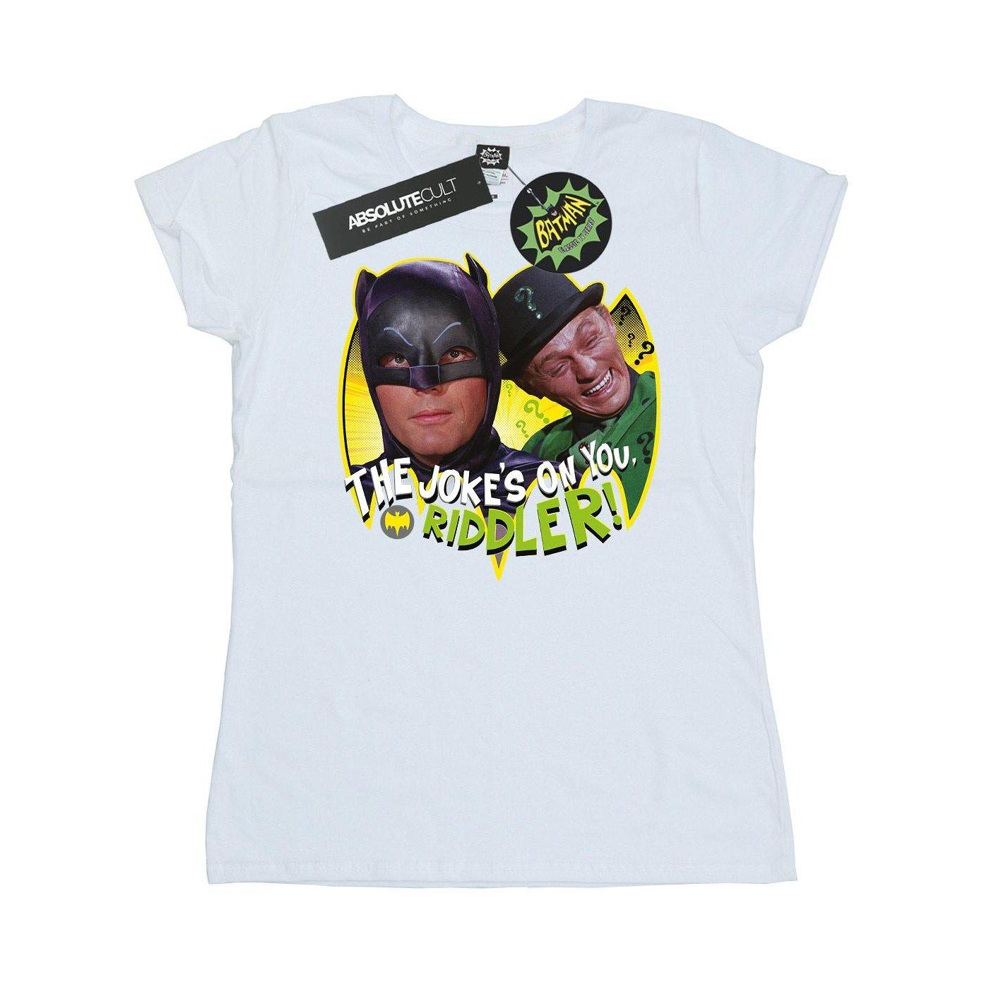 Image of Batman Tv Series The Riddler Joke Tshirt Damen Weiss S